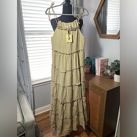 NWT CHARLIE HOLIDAY NATURAL SENORITA MAXI DRESS SIZE 6 or M - Picture 2 of 8